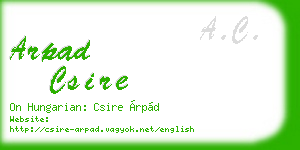 arpad csire business card